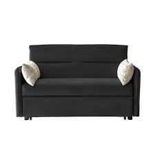 Black Velvet Twin Size Sofa Bed