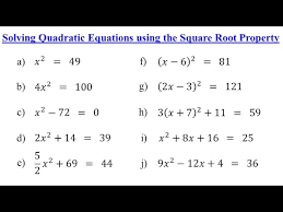Solving Quadratic Equations By Square