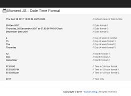 date and time library moment js