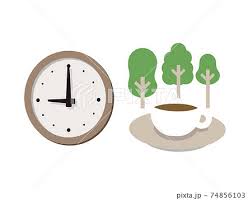 Clock And Coffee Cup Stock