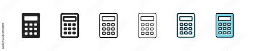 Calculator Set Icon Algebra Geometry