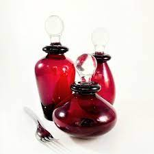 Buy Vintage Ruby Red Bottles With Clear