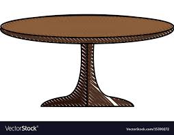 Round Table Wooden Brown Furniture Icon