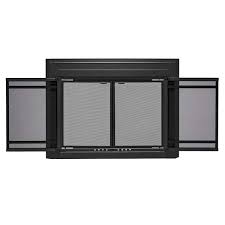 Uniflame Kendall Black Cabinet Style Fireplace Doors With Smoke Tempered Glass Small