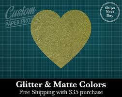Heart Icon Glitter Or Matte Card Stock