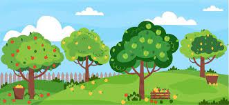 Apple Tree Garden Vector Art Icons