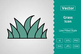 Vector Grass Filled Outline Icon