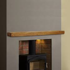 Large Solid Oak Floating Fireplace