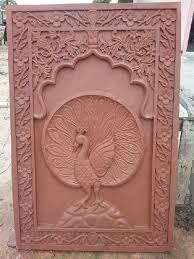 Sandstone Peacock Wall Mural Size