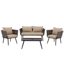 Barton 4 Piece Wicker Sofas Rattan