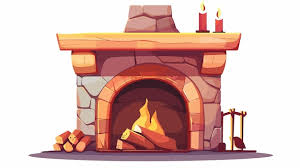 Modern Fireplace Icon For Elegant House