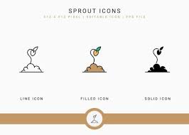Sprout Icons Set Vector Ilration