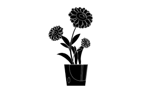 Sunflower Garden Black Icon Graphic By