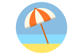 Beach Umbrella Round Icon Sun Shade