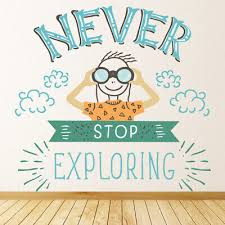 Never Stop Exploring Travel Quote Wall