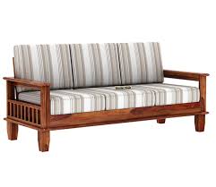 Buy Quartz 3 Seater Wooden Sofa Walnut