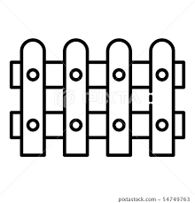 Garden Fence Icon Outline Style