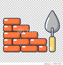 Brick Wall Icon Cartoon Style Stock