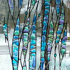 Fused Glass Modern Abstract Window