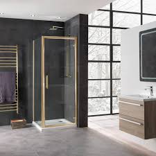 C 8mm Hinged Shower Door Brushed