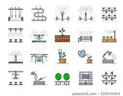 Drip Water Irrigation System Icons