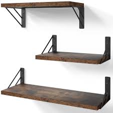 Rustic Brown Decorative Wall Shelf Set