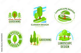 Set Of Logo Garden Landscape Design