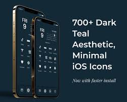 700 Dark Teal Minimal Ios Icon Pack