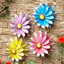 Metal Garden Spinner Wall Flowers The