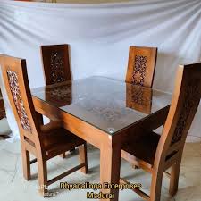 4 Seater Teak Wood Dining Table Set