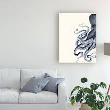 Trademark Fine Art Octopus Indigo Blue