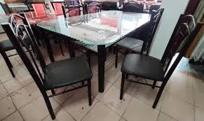 Rectangular Glass Dining Table Set 6