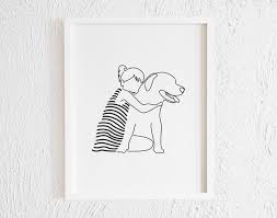 Girl Hugging Labrador Retriever Line