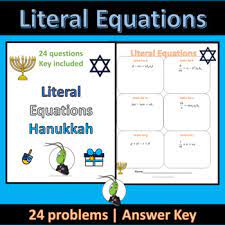 Hanukkah Literal Equations Solving