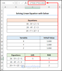 Solve Simultaneous Equations In Excel