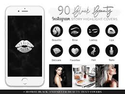 Beauty Black Silver Instagram Highlight