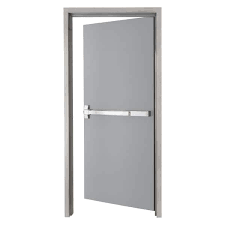 Armor Door 36 In X 84 In Fire Rated Gray Right Hand Flush Steel Prehung Commercial Door And Frame With Panic Bar And Hardware Vsdfrwd3684er