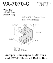 vx 7070 c rod suspension beam clamp