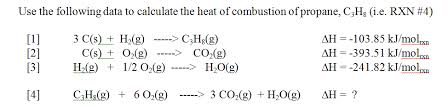 Data To Calculate The Heat