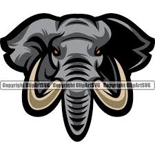 Elephant Mascot School Team Head Face