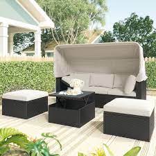 Wicker Outdoor Patio Rectangle Day Bed