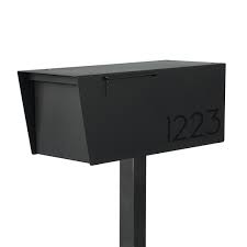 Black Minimalist Contemporary Mailbox