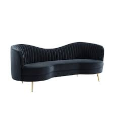 Wallace Modern Velvet Sofa In Black