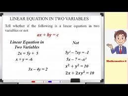 Linear Equation In Two Variables Part 1