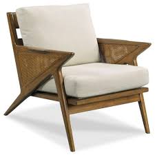 White Linen Woven Cane Arm Chair
