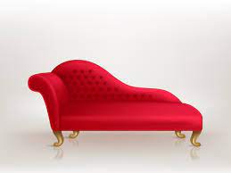 Luxurious Red Sofa With Golden Carved