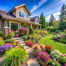 Residential House Landscaping Panorama