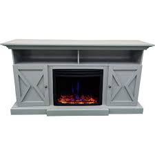 Electric Fireplace Mantel In Slate Blue