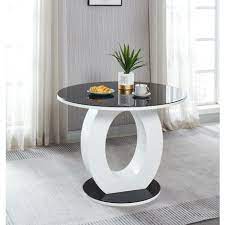Tempered Glass Top White Dining Table