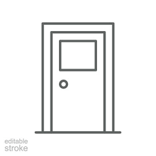 Door Icon Simple Outline Style Front
